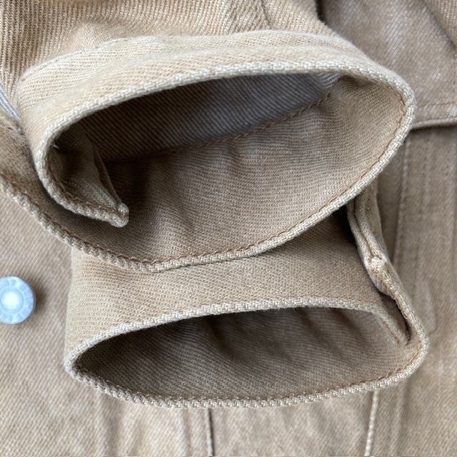 Helmut Lang ヘルムートラング 本人期 デニムジャケット トラッカー プラダ期 イタリア製 ベージュ ヴィンテージ古着 42 画像9