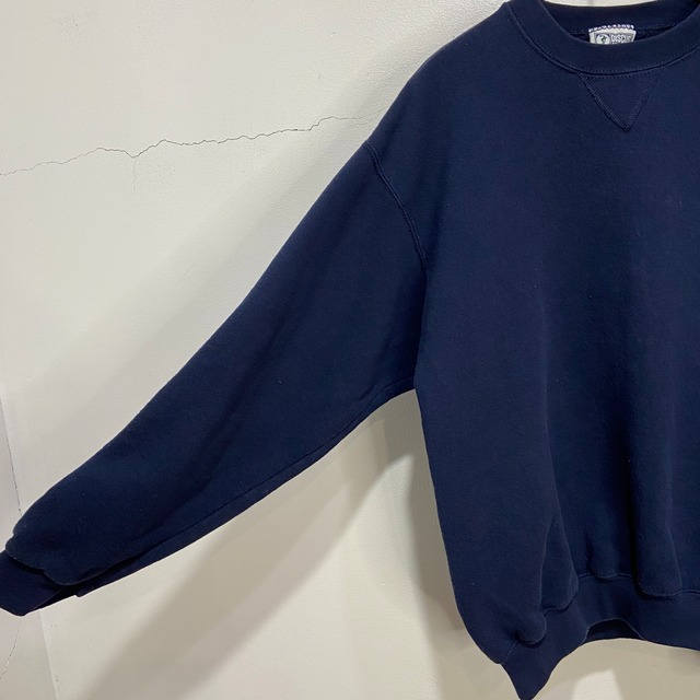 90s USA製 DISCUSATHLETIC 無地スウェット 前V ネイビー
