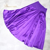 社交ダンス 衣装 スタンダード スカート レッスンウェア オールシーズン 紫 Create-Sun クリエイトサン パープル系 無地 シンプル 光沢感 伸縮性 89cm ウエスト29.5cm パープル 衣装 スカート 舞台映え クリエイトサン ポリエステル 体型カバー ダンスウエア 汎用性 おしゃれ エレガント