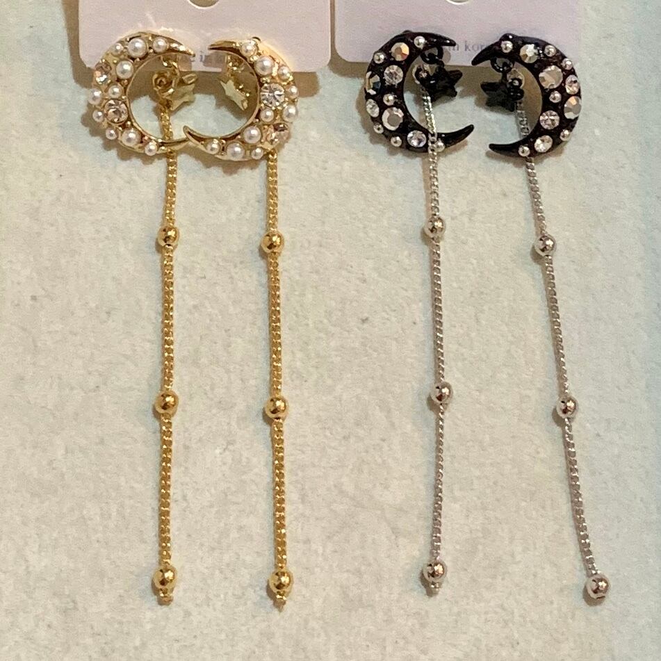 三日月と星のピアス