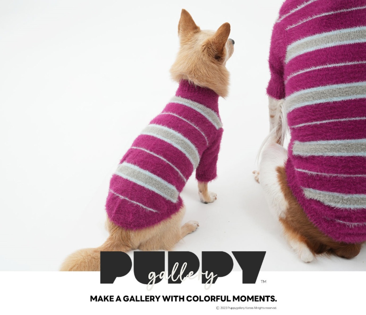 【PUPPYGALLERY公式】ピーターストライプニット【ワインレッド】2XL/3XL