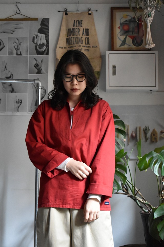90‘s- -old- "french fisherman smock" "RED"