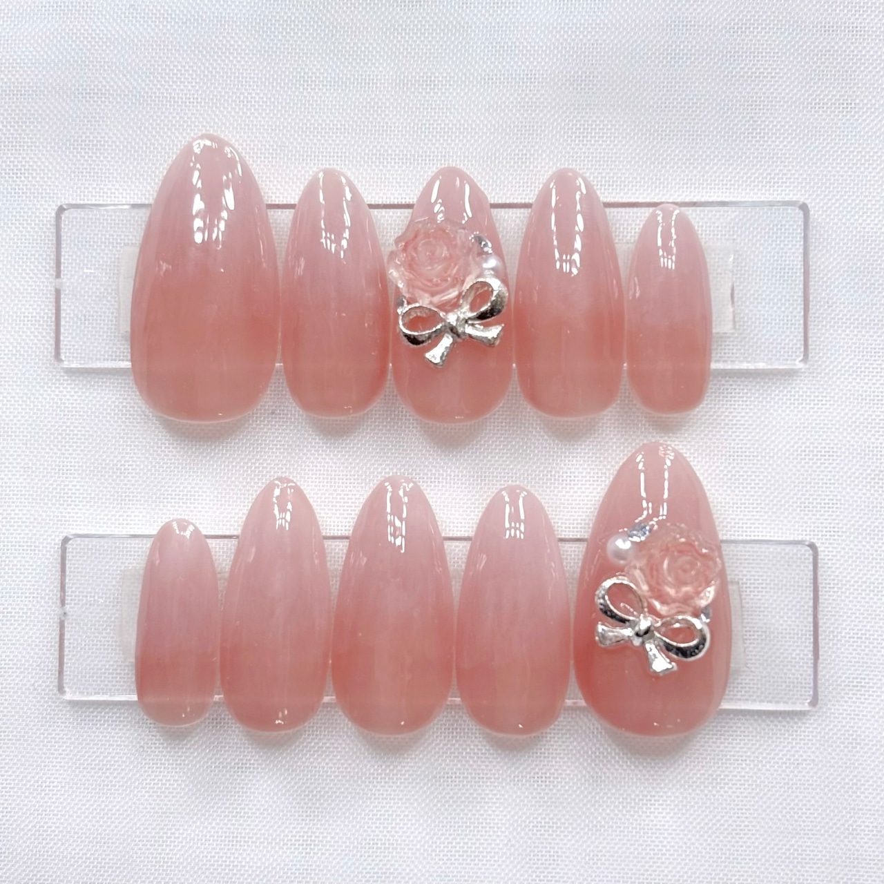 シンプル／グラデーション／オフィスネイル／リボン／薔薇／ピンク 