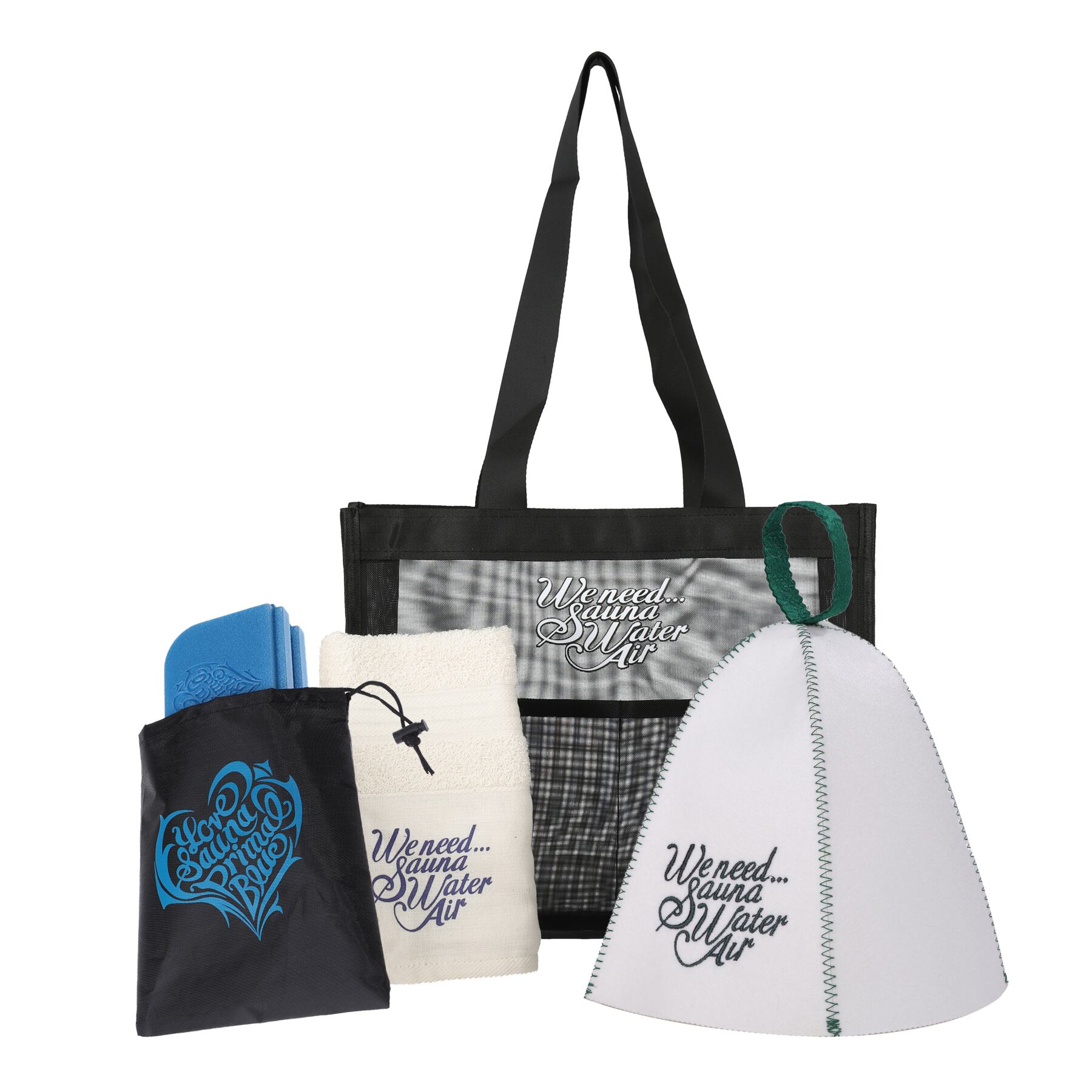 サウナセット サウナハット サウナキャップ 入門セット メンズ レディース ビギナーセット (ホワイト×グリーン