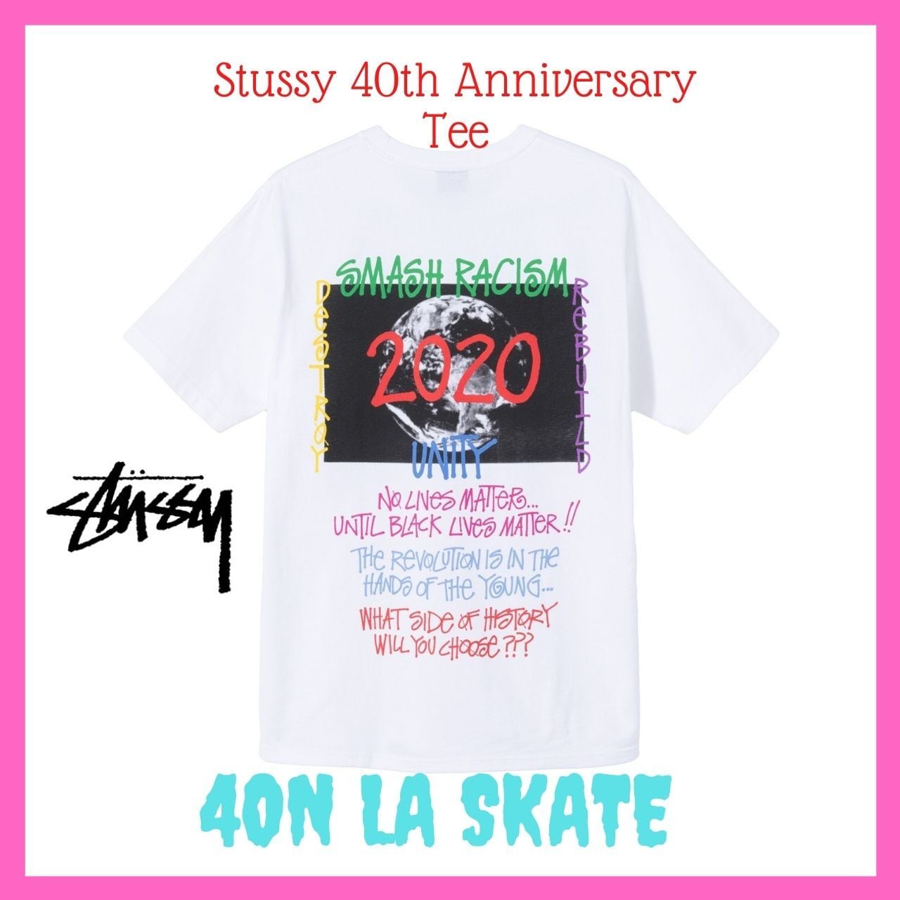 Stussy 40th Anniversary Tee White Mサイズ