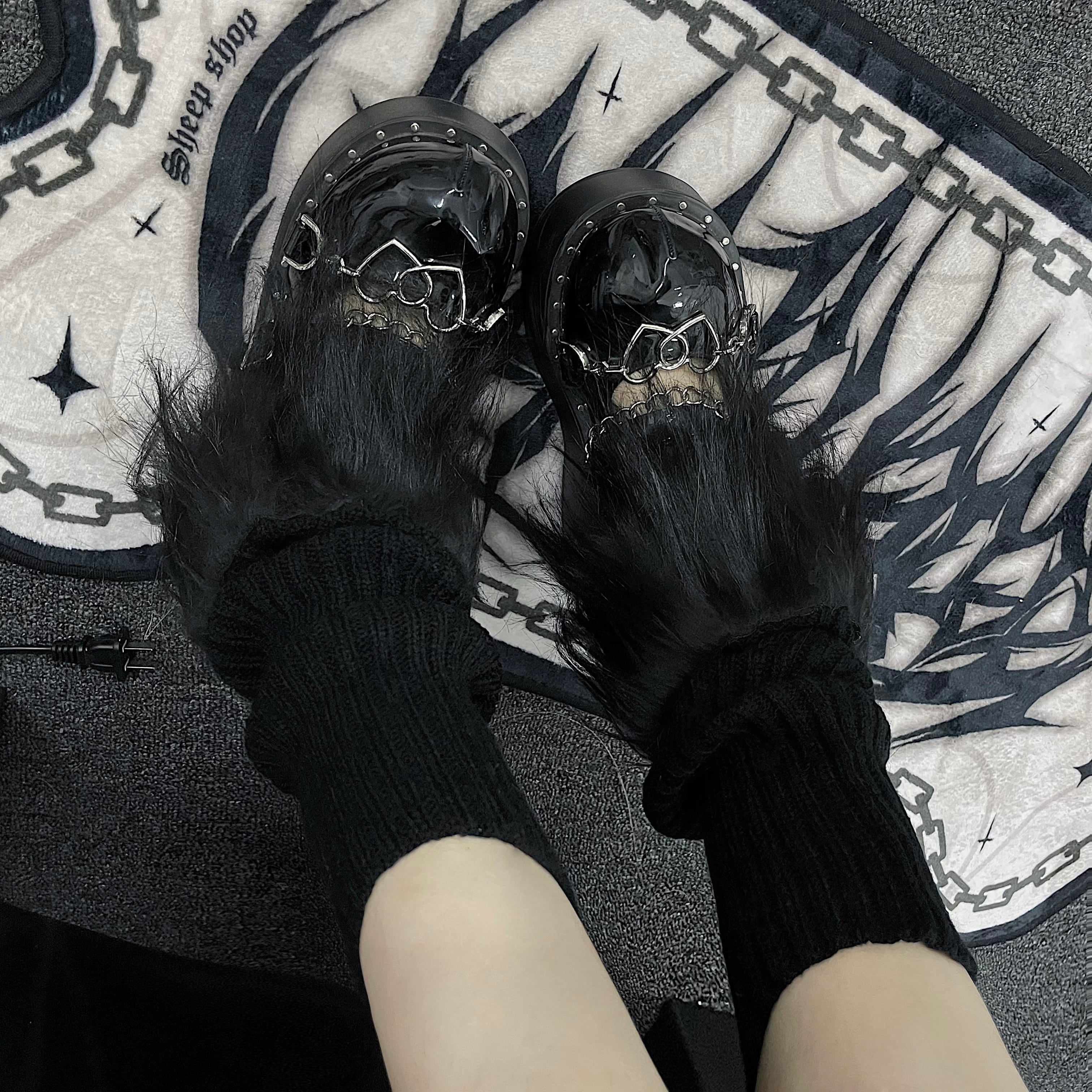 サブカル 服 地雷系 通販 CRAZYGIRL ルーズソックス レッグウォーマー ニット 甘め かわいい ロリータ好き