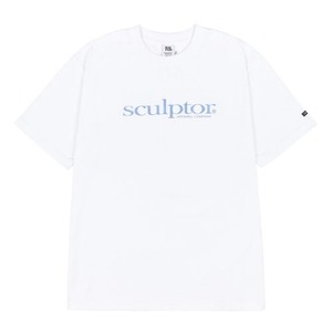 [SCULPTOR] Metallic Serif Logo Tee White 正規品 韓国ブランド 韓国ファッション 韓国代行 Tシャツ