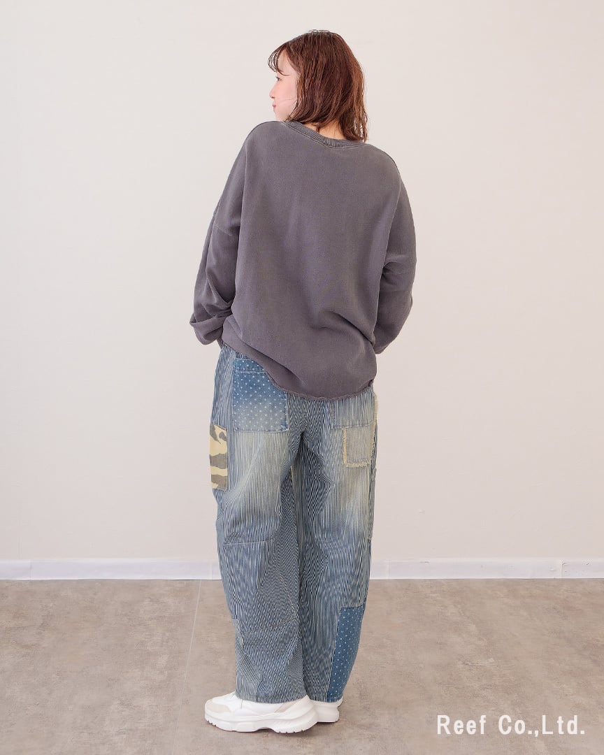 再入荷✨【デニム×迷彩柄 パッチワークパンツ】 ST-225946 Brand