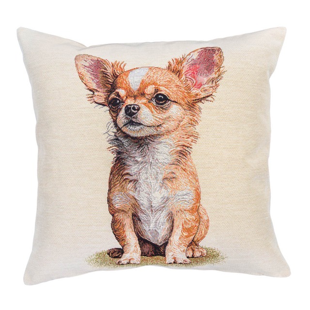 タペストリークッションカバー 45х45cm ウクライナ製 HERMES　犬　ドッグ柄
