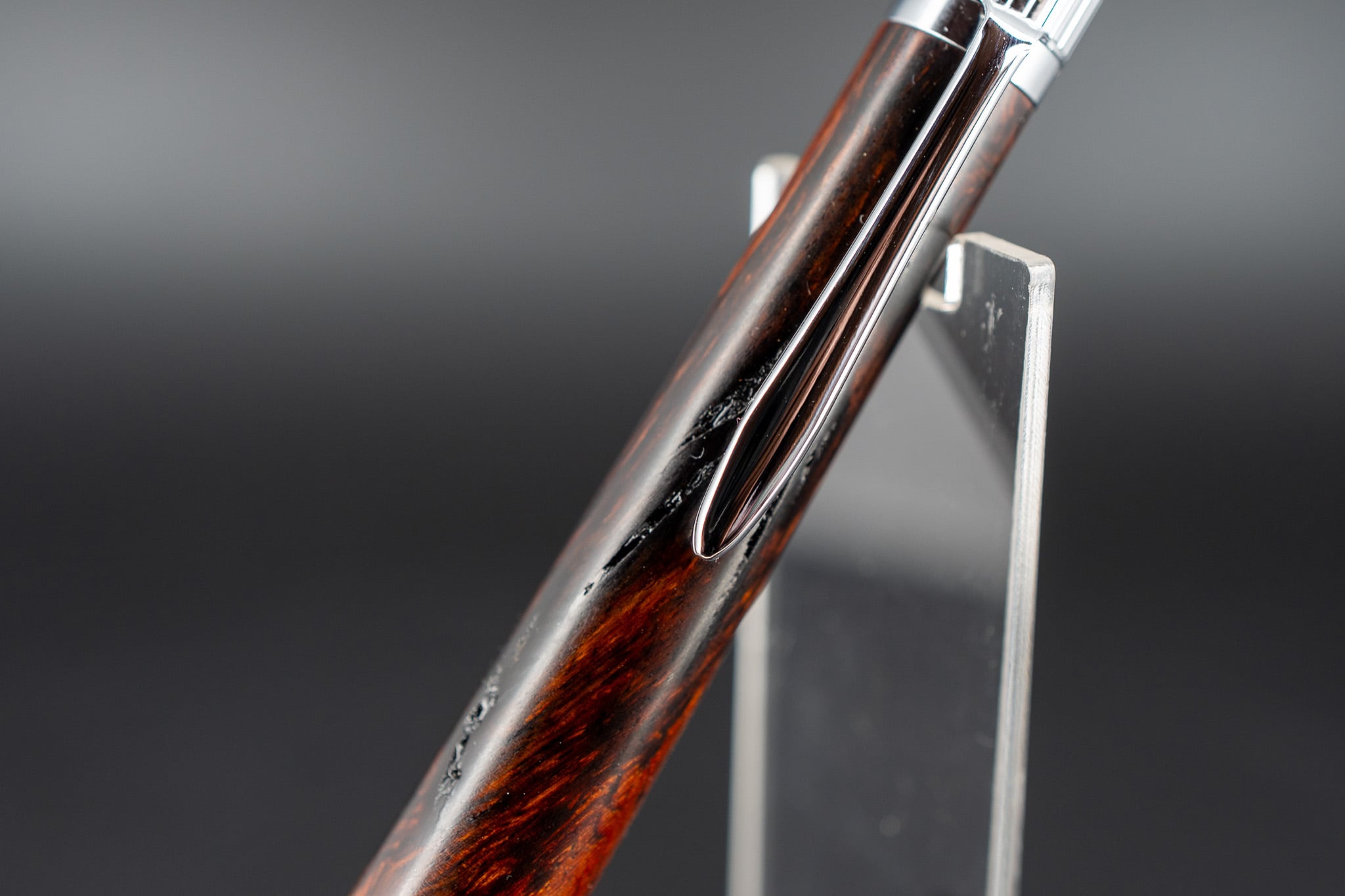 ※【東洋のローズウッド】 縞紫檀 変わり杢 拭き漆 silver MP