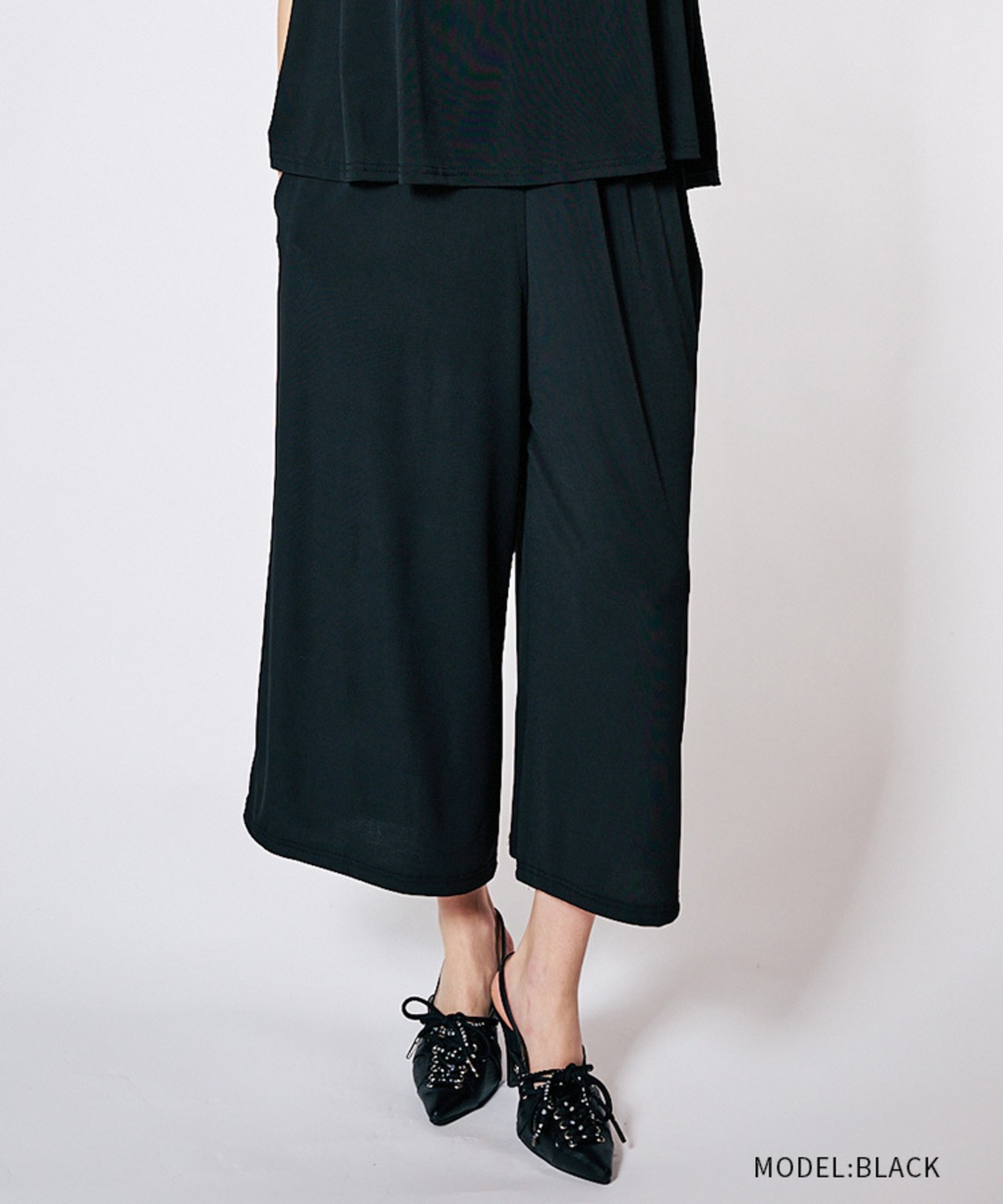 COOLAハートスクリブルプリントTOPS&パンツ (BLACK)　CQ-48145
