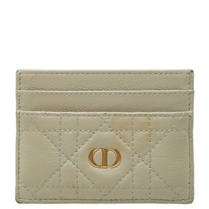 ディオール カロ フリージア カードケース S5130UWHC ベージュ レザー レディース Dior 【中古】
