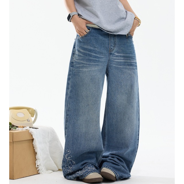 floral-embroidered denim　フラワーエンブロイダリーデニム　J2053