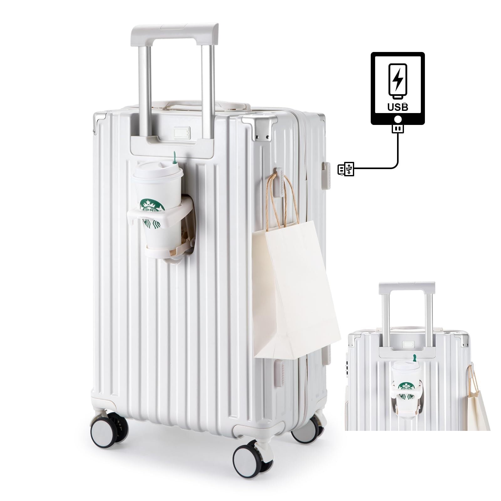 Aecall] スーツケース 機内持ち込み キャリーケース ストッパー付き 超