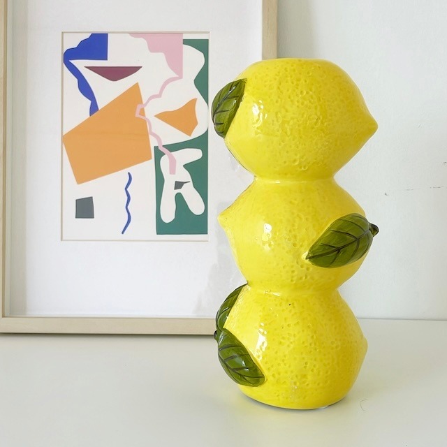 Lemon ceramic flower vase レモン フラワーベース 花瓶