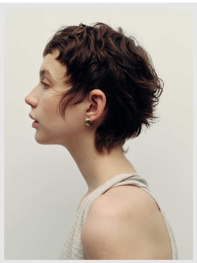 Hoop pierce -Champagne Silver-