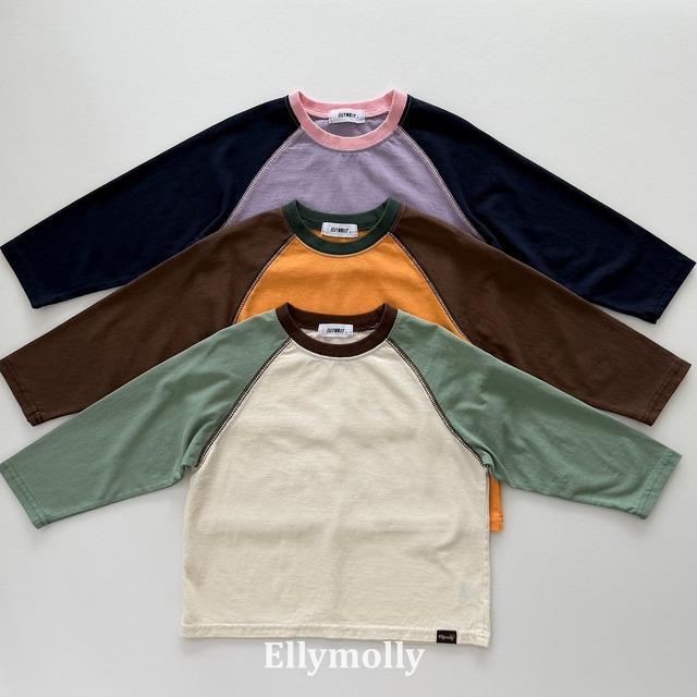 Elly molly［取寄］color block raglan tee  26autumn