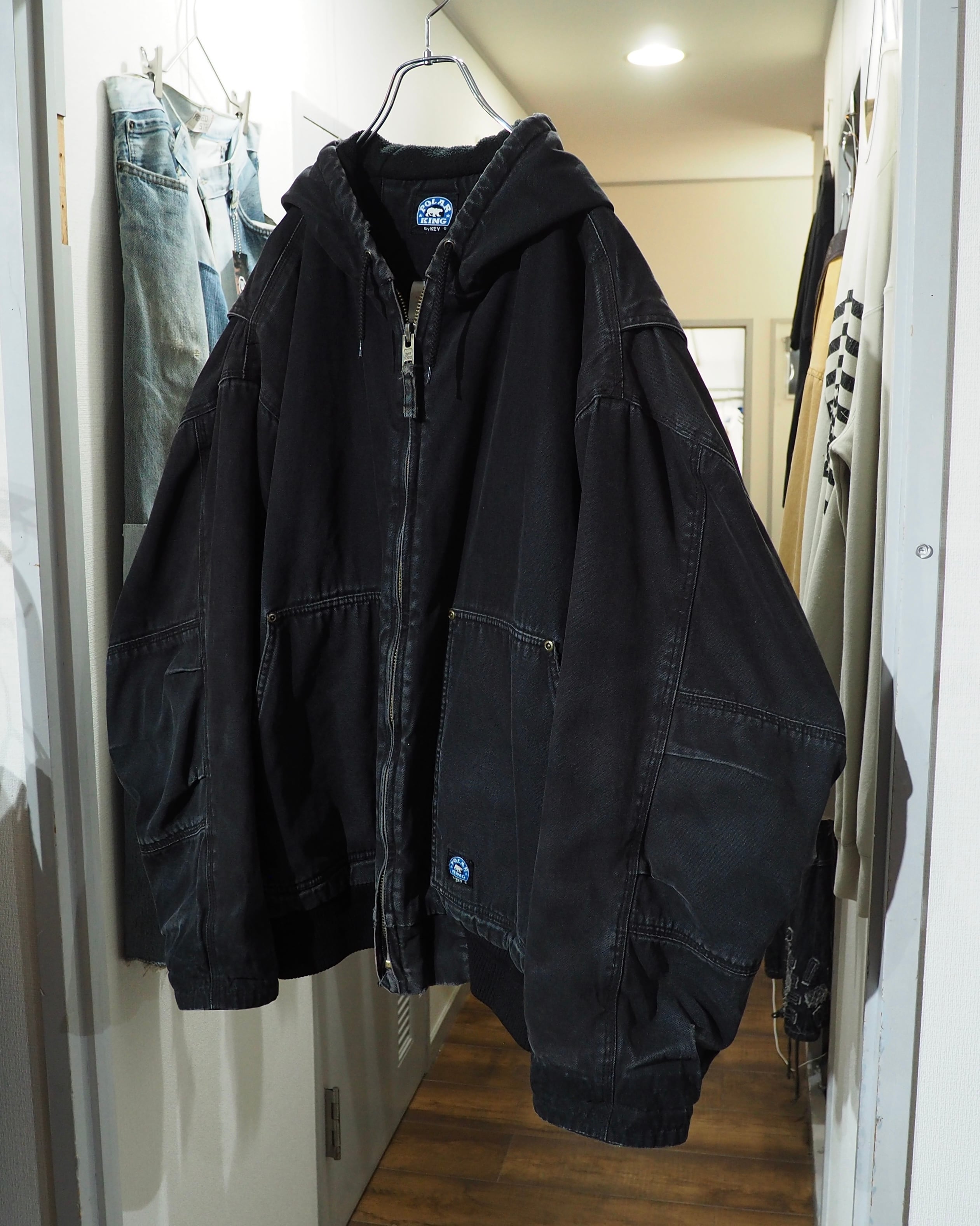" Special - 墨黒 " Beautiful Fade × Aging Vintage Loose Active Jacket