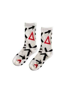 【FAKUI】UNISEX / PATTERNED SPORTS SOCKS WHITE