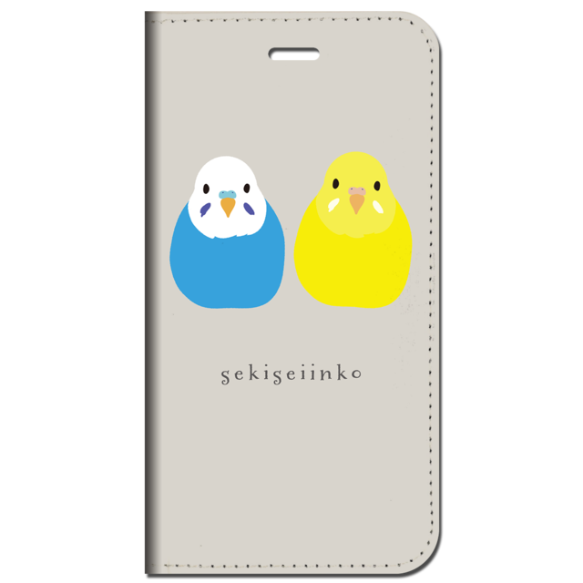 iPhone対応 スマホ 手帳型ケース インコ 青・黄 イラスト 動物 鳥 いんこ デザイナーズ キュート 【iPhone17 / iPhone16 / iPhone16e / iPhoneSE 他 iPhone各機種対応】 st57