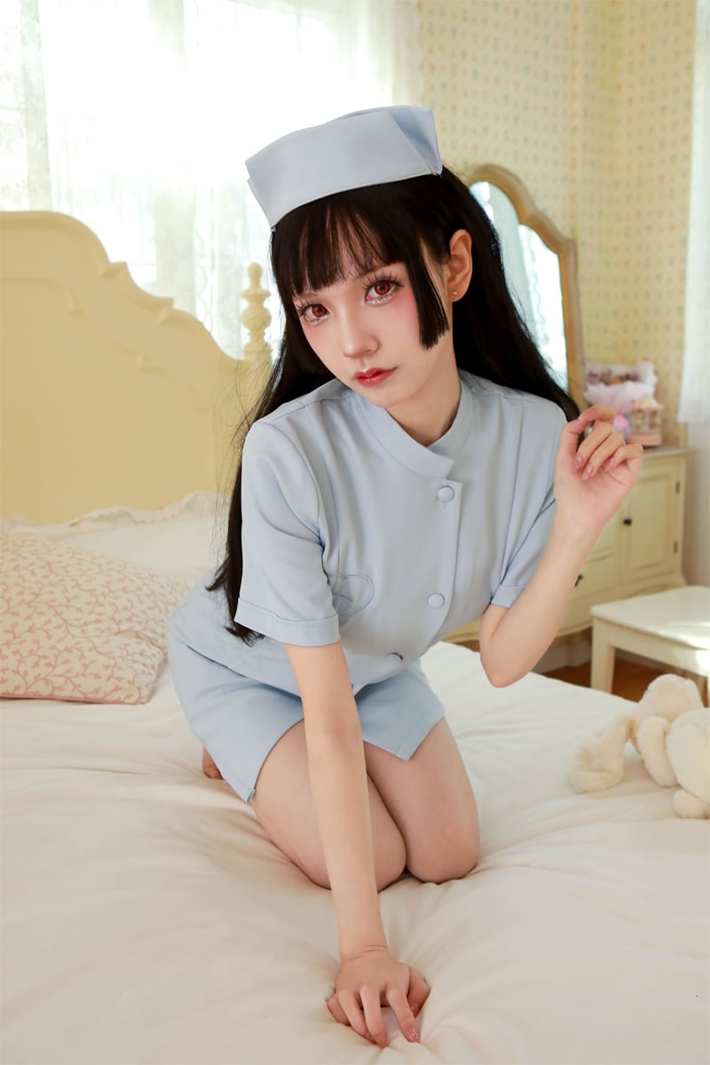 セクシー コスプレ 看護師 ランジェリー ミニ丈コスチューム ピンク