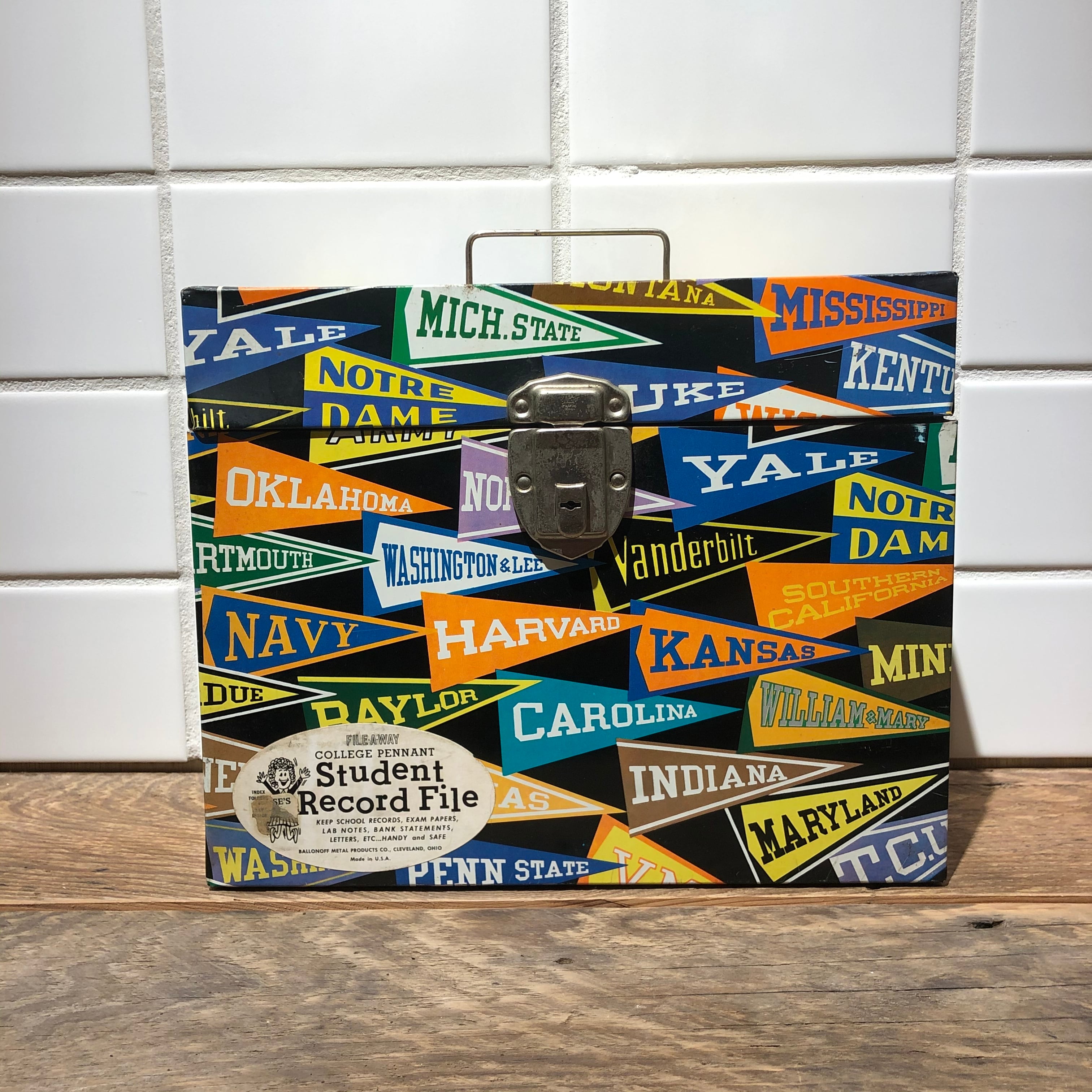 COLLEGE PENNANT / RECORD FILE BOX
