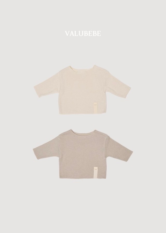 韓国子供服 / 26Autumn / 〖取寄〗valubebe / ボートネック ニットTシャツ / ベビー服 / キッズ服 *6M~S*