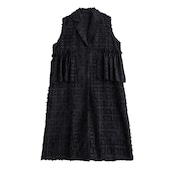 格子柄 フリル ロングベスト 60022