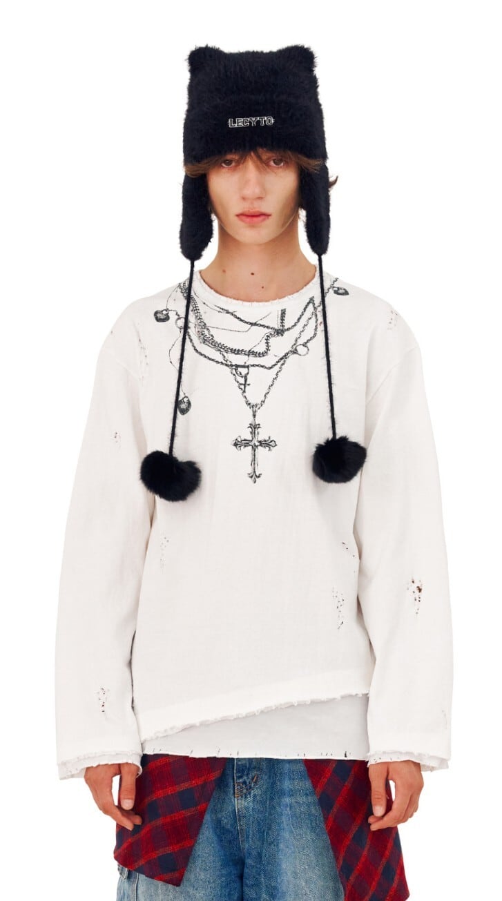 ☆ATEEZ ソンファ 着用！！【LECYTO】Angora Cat Earworm Beanie