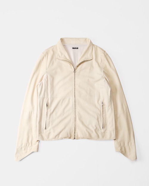 [Circa.2002-2003] "miumiu Men" Cream Leather Zip Jacket (Designed by Miuccia Prada)