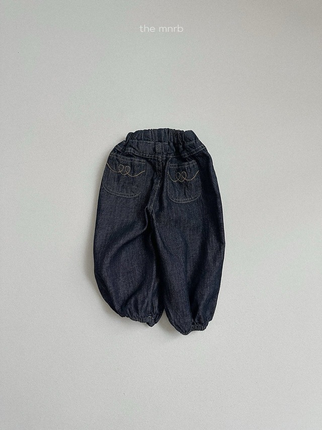 《予約》送料無料【minirobe】Stitch Denim Jogger Pants