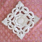 ブロックプリント生地【50cm単位】インド綿 小花柄 くすみピンク×イエロー×白 #56224-PK2