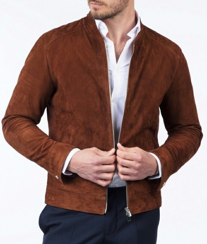ヤギスエード革・ファスナー付きジャケット Goat Suede Leather ヤギスエード革・ファスナー付きジャケット Goat Suede Leather