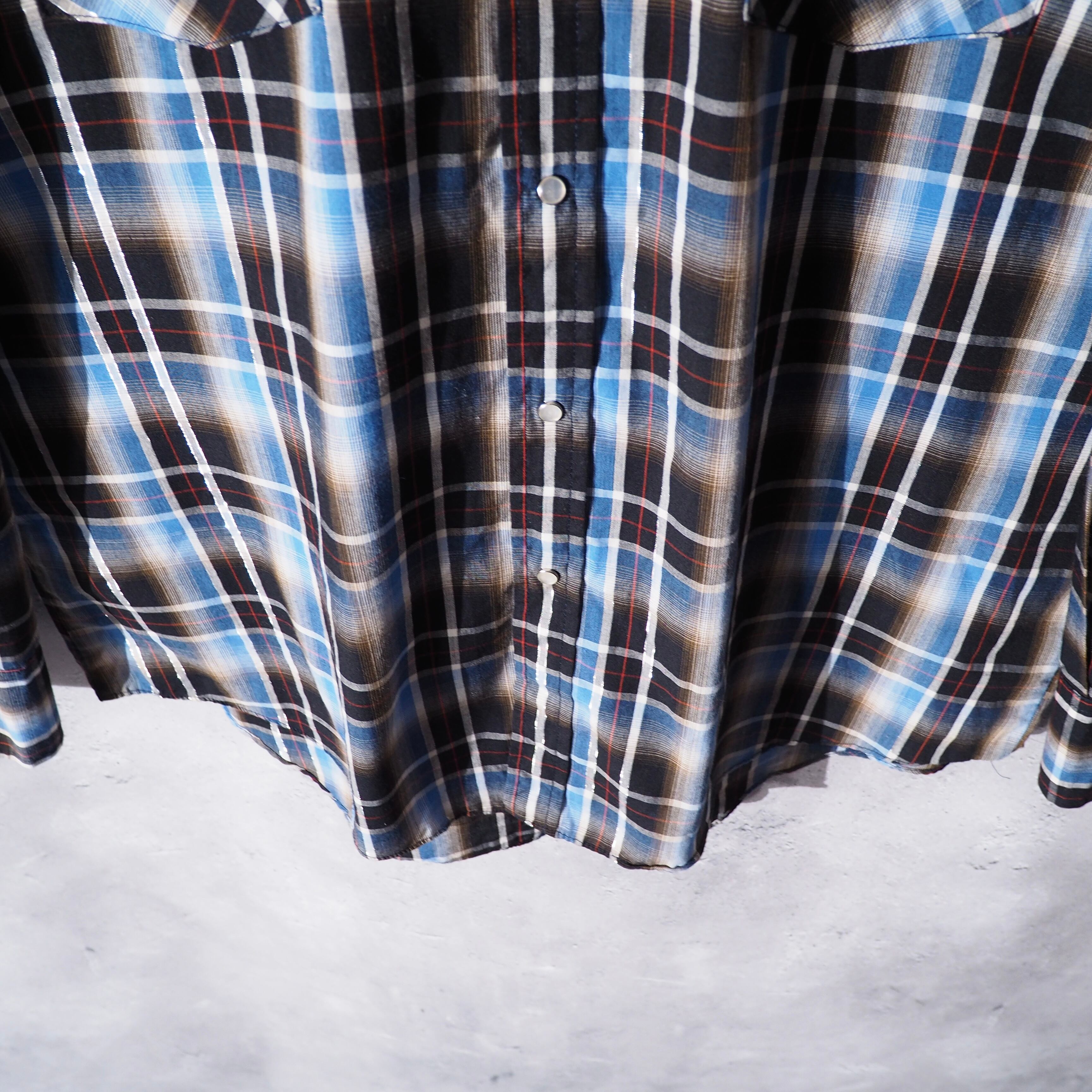 1990s ” Plains ” cold check pattern design loose silhouette vintage western shirt