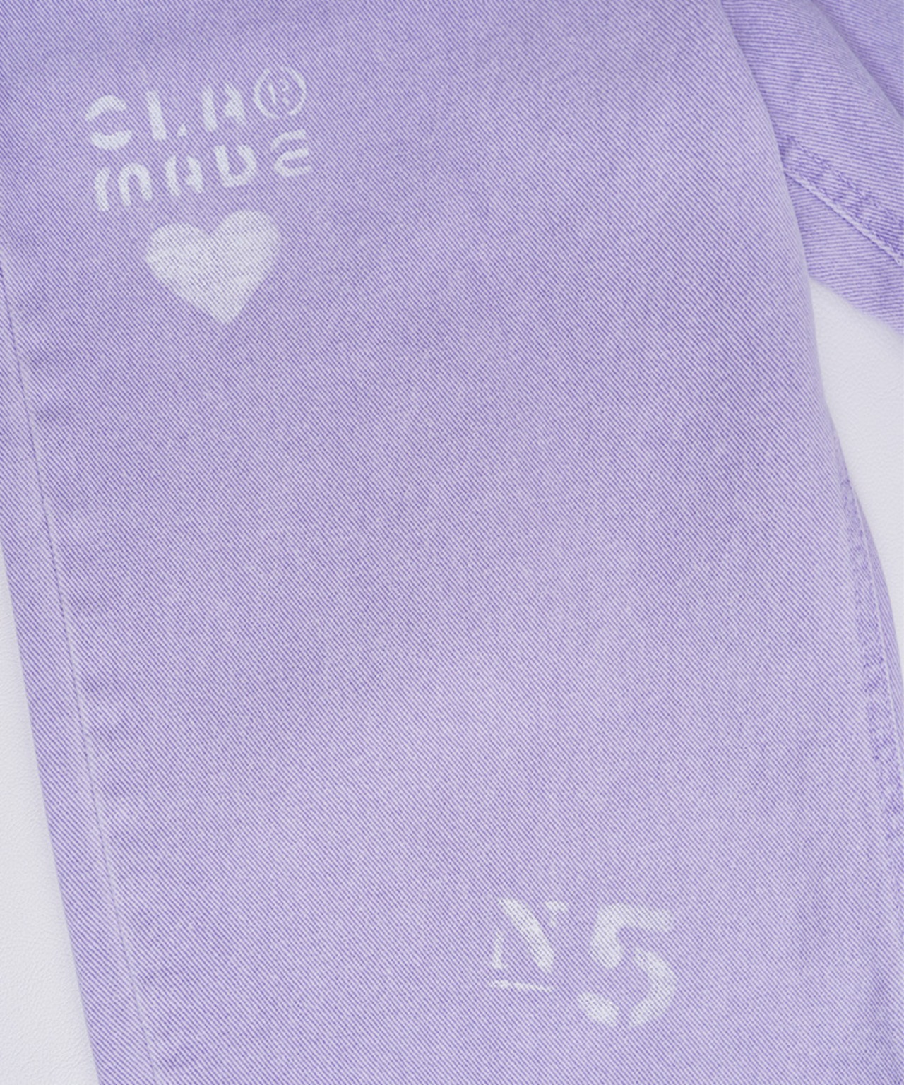 【直営限定ITEM】COOLAペイント×レースカラーデニムパンツ (PURPLE)　CQ-48001H