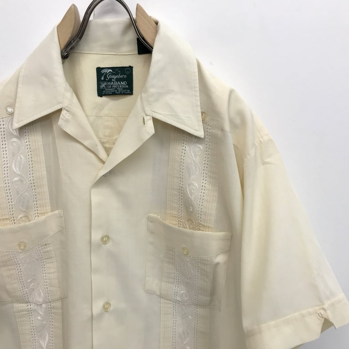 ハバンド 80〜90年代 襟芯入り 半袖 キューバシャツ GUAYABERA SHIRTS ...