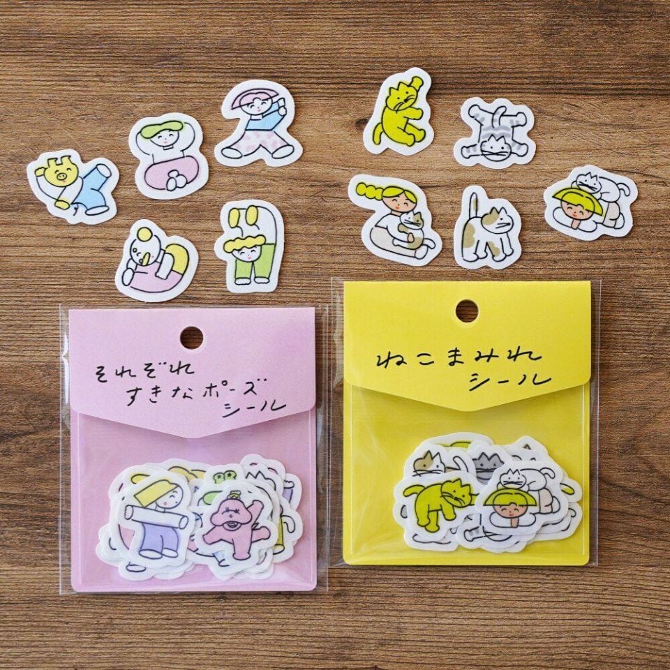 ニシワキタダシ フレークシール それぞれすきなポーズシール | てんく