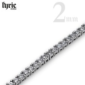 2mm 55cm  luxury tennis necklace silver
