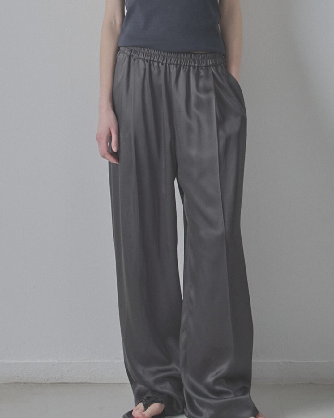 Vintage satin wide-leg pants