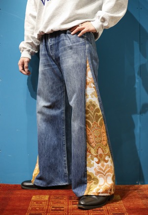 “Remake denim” Levi’s 501 × vintage curtain