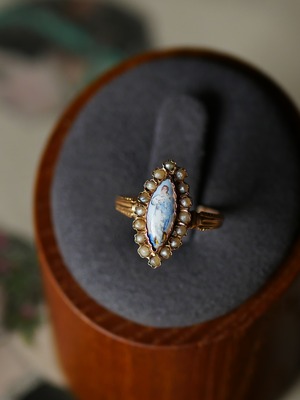 【H様御成約品　FR-41】18金　エマイユ　アンティークリング　フランスアンティーク　アンティークリング