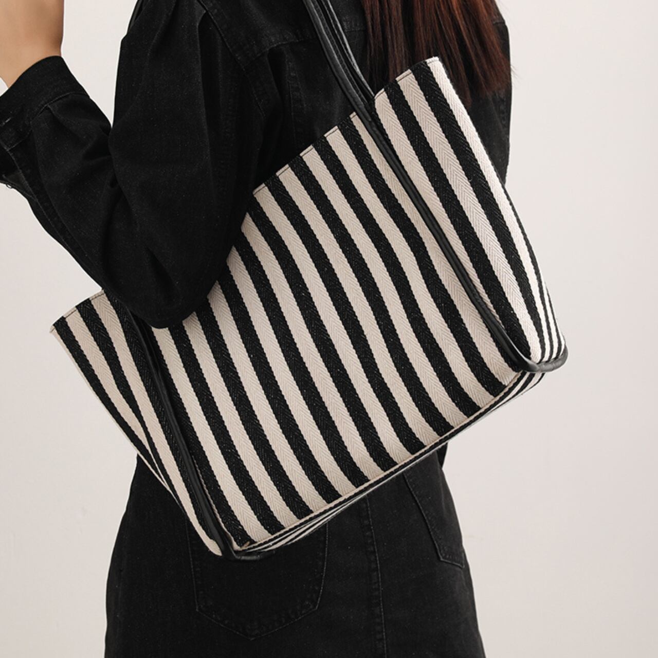 Striped tote bag S483