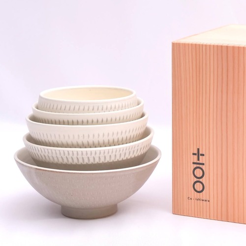 Co-ishiwara 百碗 白釉飛鉋 カネハ窯 CHW-11 小石原焼 ご飯茶碗 プロジェクトブランド