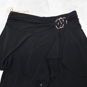 社交ダンス 衣装 Chacott チャコット ボトムス パンツ ズボン レッスンウェア ブラック系 練習 レッスン 黒 飾り 伸縮 ストレッチ シンプル おしゃれ ダンス衣装 イベント ステージ パーティー レディース 長ズボン