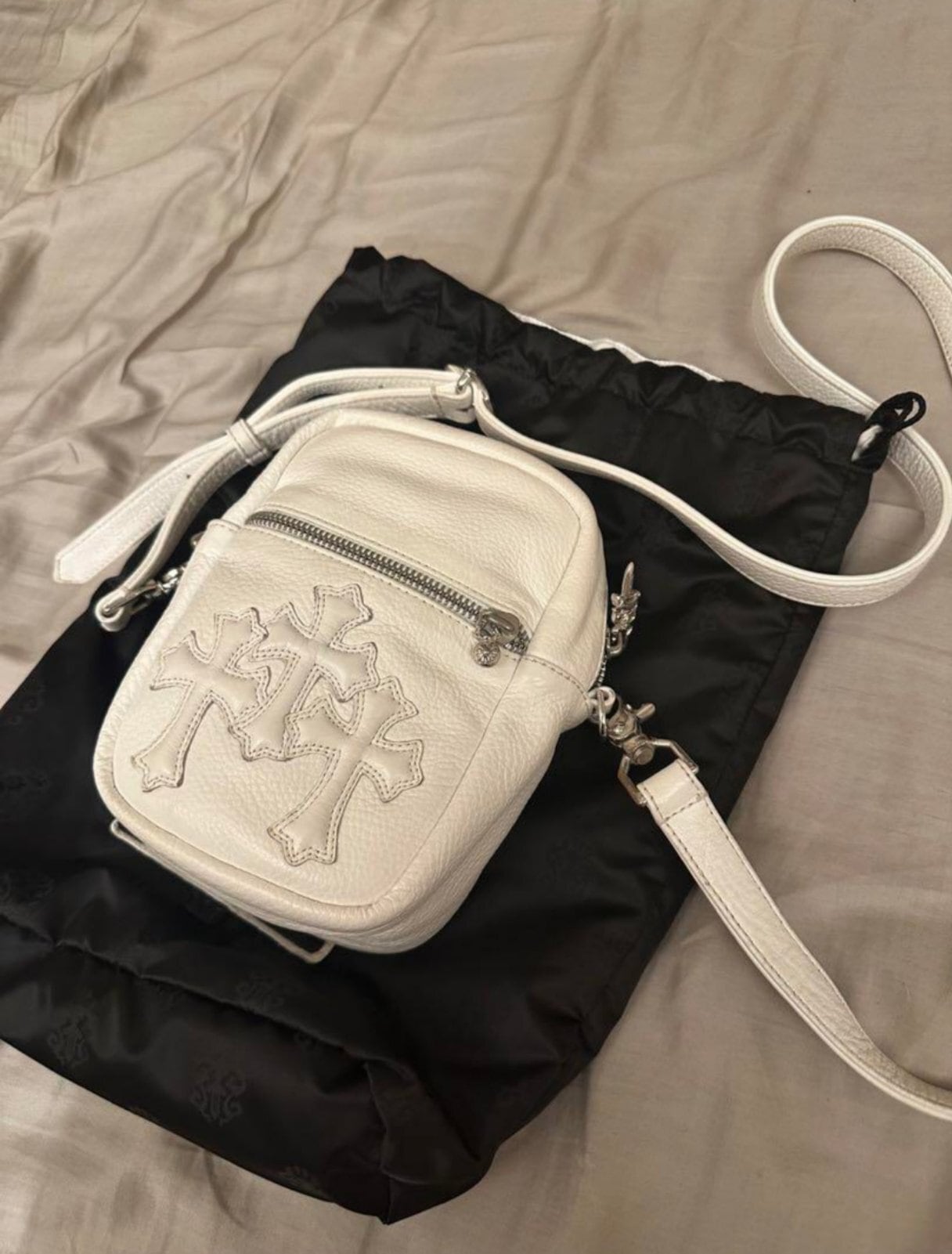 CHROME HEARTS クロムハーツ Taka mini ショルダーバッグ ホワイトレザー