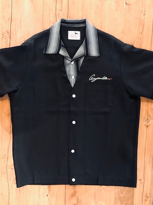 【GANGSTERVILLE 】JACK S/S BOWLING SHIRTS  black×black