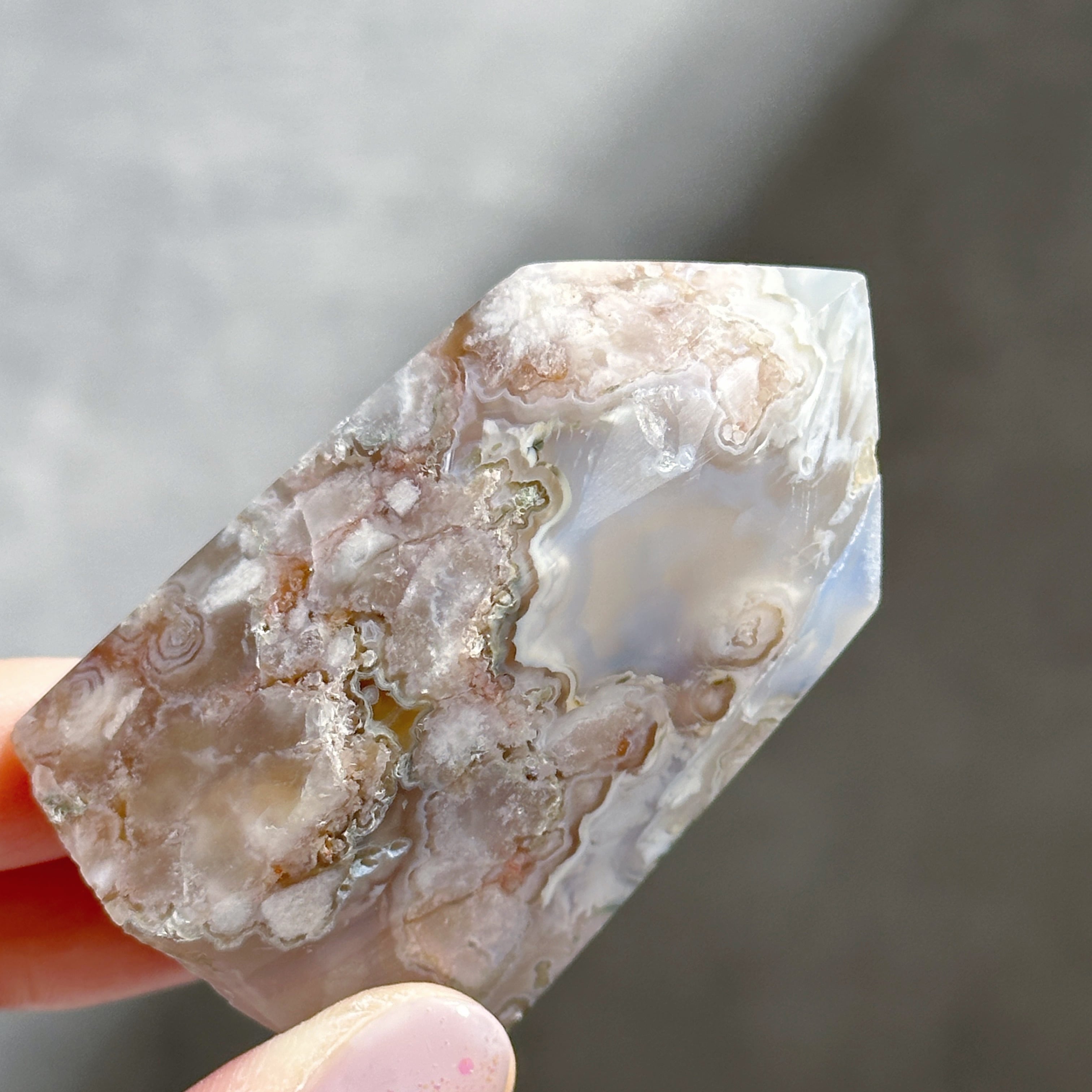 ブルーフラワーアゲート タワー型 22◇Blue Flower agate