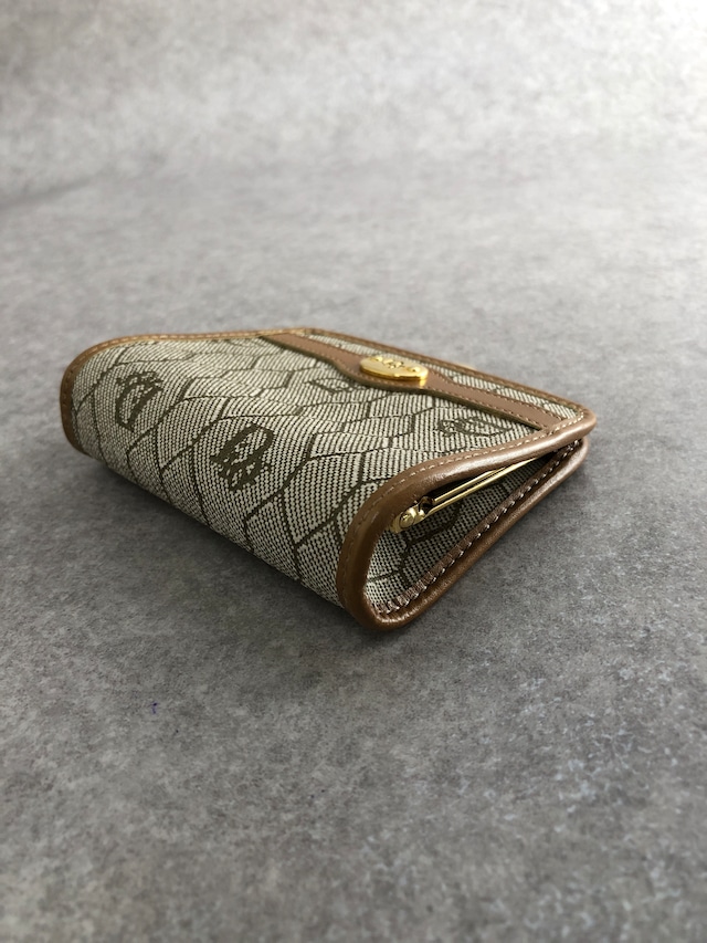 Christian Dior クリスチャン ディオール ハニカム柄 財布 ベージュ ロゴプレート PVC コインケース vintage ヴィンテージ オールド ds7dx5