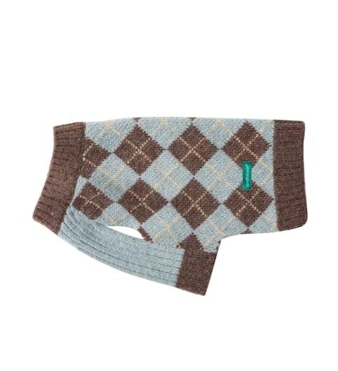 予約【andblank】Alpaca Argyle Knit (Mist)