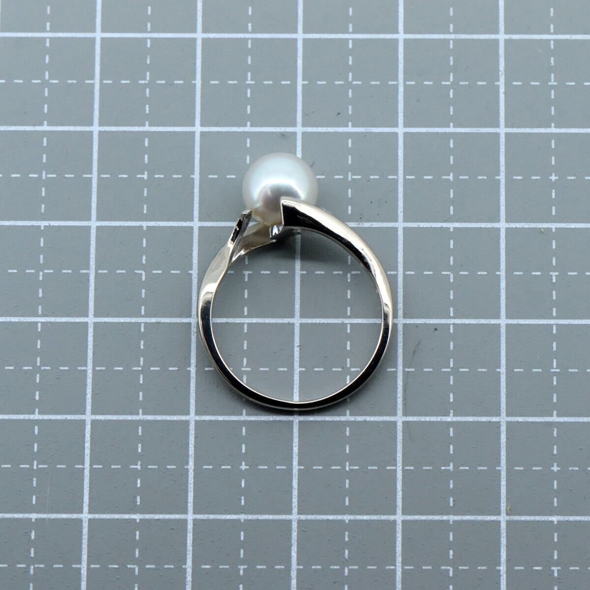ミキモト パール リング 7.3ミリ 10.5号 K18WG(18金 ホワイトゴールド